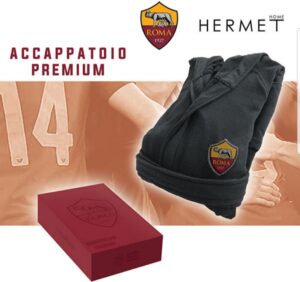 Accappatoio premium con stemma Roma adulti e bambini