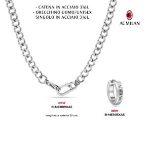 Catena in acciaio e Orecchino uomo/unisex singolo in acciaio