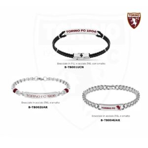 Bracciale in P.U. e acciaio con smalto – Bracciale in acciaio e smalto – Bracciale in acciaio e smalto